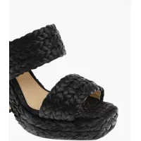 Sandale Dama pagina 25 - Sandale cu toc Bottega Veneta Braided Raffia Sandals 12 Cm Black Femei (BM 13598765) - B-mall.ro