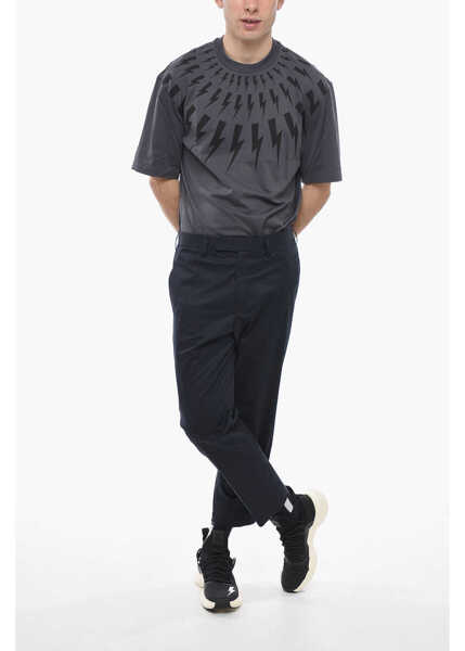 Pantaloni casual Neil Barrett Slim Fit Jamie Pants With Belt Loops Blue Barbati (BM 13622870) 4