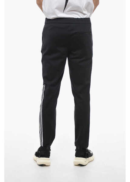 Pantaloni de trening Neil Barrett Skinny Fit Modernist Sweatpants With Contrasting Details Black Barbati (BM 13622879) 2