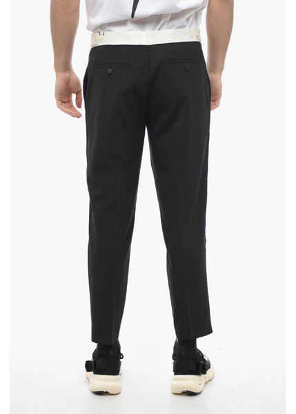Pantaloni casual Neil Barrett Slim Fit Jamie Pants With Contrasting Details Black Barbati (BM 13622882) 2
