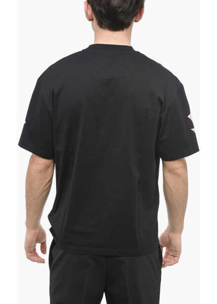 Tricouri Neil Barrett Slim Fit Jumblend Bolt Crew-Neck T-Shirt Black Barbati (BM 13622885) 2