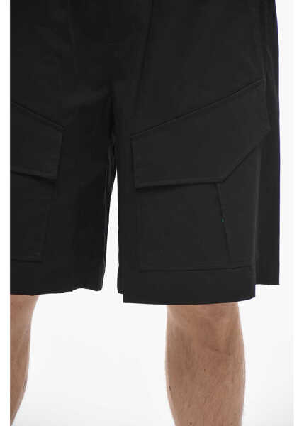 Pantaloni scurti Neil Barrett Baggy Fit Jordan Cargo Shorts With Flap Pockets Black Barbati (BM 13622897) 3