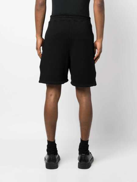 Pantaloni scurti Neil Barrett Brushed Cotton Shorts With Embroidered Logo Black Barbati (BM 13622981) 4