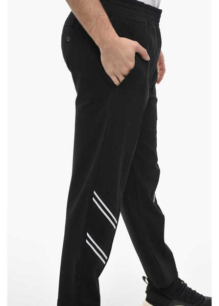 Pantaloni de trening Neil Barrett Contrasting Band Rem  Varsity Sweatpants Black Barbati (BM 13623077) 3