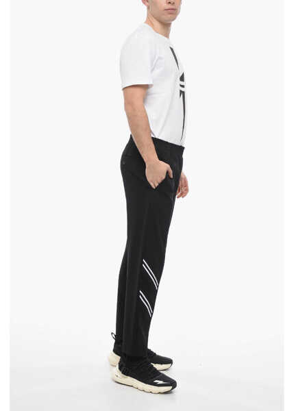 Pantaloni de trening Neil Barrett Contrasting Band Rem  Varsity Sweatpants Black Barbati (BM 13623077) 4