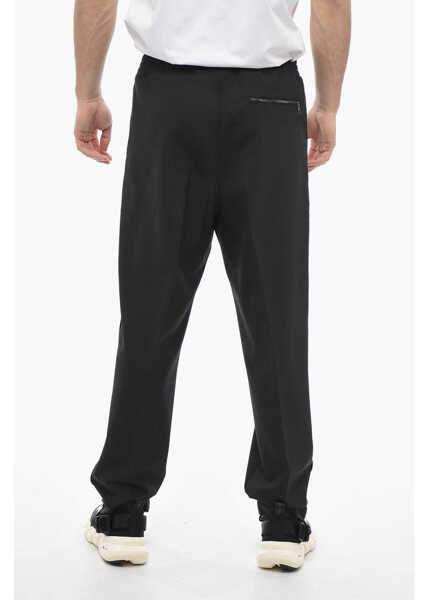 Pantaloni casual Neil Barrett Loose Fit Louis Pants With Elastic Waistband Black Barbati (BM 13623089) 2