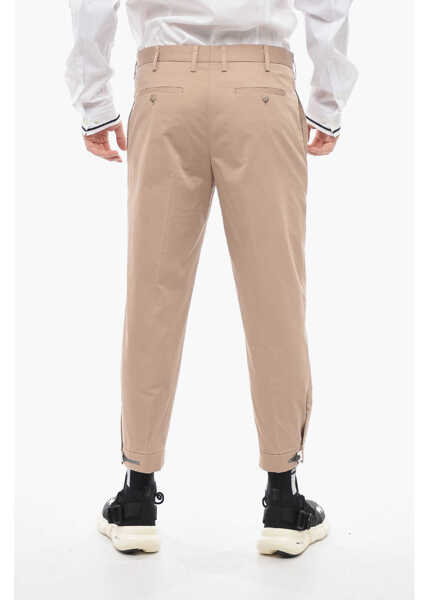 Pantaloni casual Neil Barrett Slim Fit Barrett Metal Pants With Adjustable Ankles Brown Barbati (BM 13623095) 2
