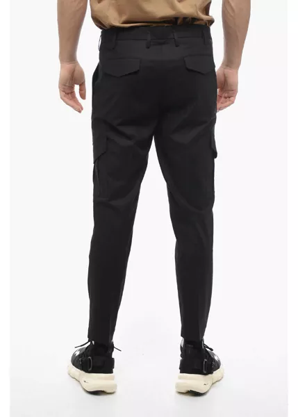 Pantaloni casual Neil Barrett Hidden Fastening Nate Skinny Fit Cargo Pants Black Barbati (BM 13623101) 2