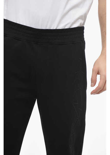 Pantaloni de trening Neil Barrett Skinny Fit Jumbled Bolts Sweatpants With Embroideries Black Barbati (BM 13623107) 3
