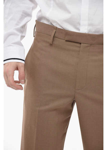 Pantaloni casual Neil Barrett Slim Fit Jamie Pants With Ankle Zip Brown Barbati (BM 13623113) 3