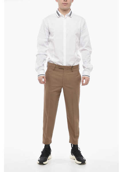 Pantaloni casual Neil Barrett Slim Fit Jamie Pants With Ankle Zip Brown Barbati (BM 13623113) 4