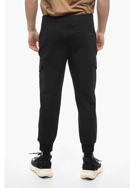 Pantaloni casual Neil Barrett Low-Waist Skinny Fit Cargo Pants With Drawstring At The Wais Black Barbati (BM 13623140) 2