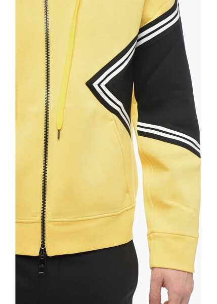Bluze de trening Neil Barrett Zipped Closure Modernist Varsity Hoodie Yellow Barbati (BM 13623143) 3