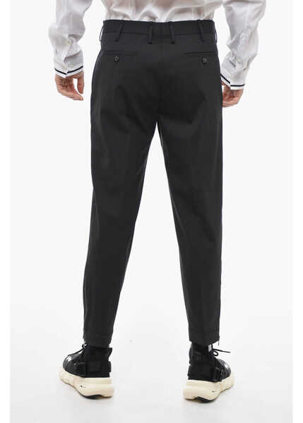 Pantaloni casual Neil Barrett Slim Fit Jamie Chinos Pants With Ankle Zips Black Barbati (BM 13667525) 2