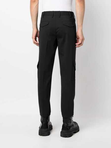Pantaloni casual Neil Barrett Skinny Fit Nate Cargo Pants Black Barbati (BM 13667534) 4