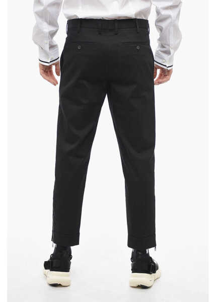 Pantaloni casual Neil Barrett Slim Fit Cotton Twill Jamie Pants With Ankle Zip Black Barbati (BM 13667615) 2