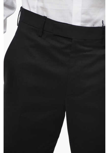 Pantaloni casual Neil Barrett Slim Fit Cotton Twill Jamie Pants With Ankle Zip Black Barbati (BM 13667615) 3