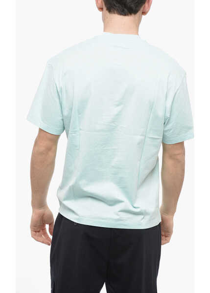 Tricouri Neil Barrett Slim Fit Jumbled Bolt Crew-Neck T-Shirt Light Blue Barbati (BM 13667984) 2