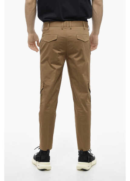 Pantaloni casual Neil Barrett Stretch Cotton Nate Skinny Fit Cargo Pants Brown Barbati (BM 13667990) 2