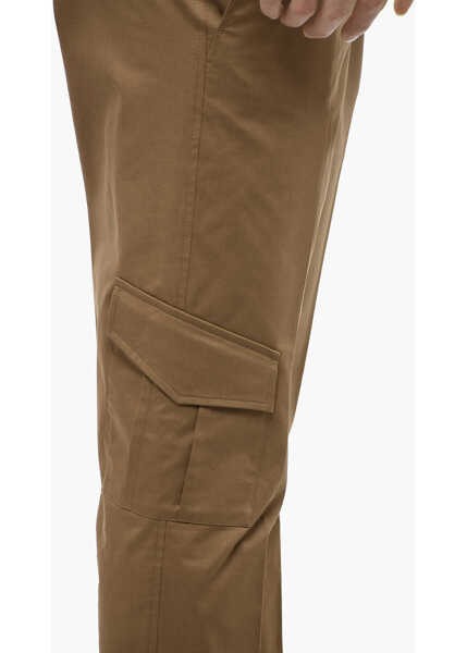 Pantaloni casual Neil Barrett Stretch Cotton Nate Skinny Fit Cargo Pants Brown Barbati (BM 13667990) 3