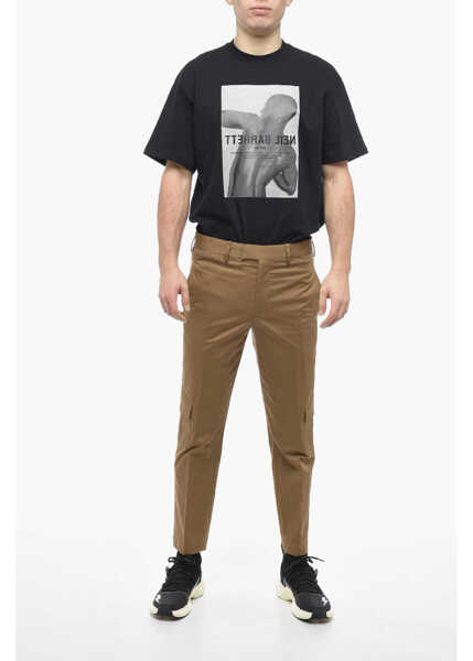 Pantaloni casual Neil Barrett Stretch Cotton Nate Skinny Fit Cargo Pants Brown Barbati (BM 13667990) 4