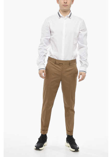 Pantaloni casual Neil Barrett Cuffed Hem Nate Skinny Fit Pants Brown Barbati (BM 13667999) 4