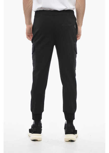 Pantaloni de trening Neil Barrett Low-Rise Skinny Fit Cargo Sweatpants Black Barbati (BM 13668005) 2