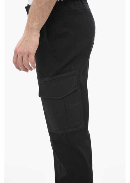 Pantaloni de trening Neil Barrett Low-Rise Skinny Fit Cargo Sweatpants Black Barbati (BM 13668005) 3