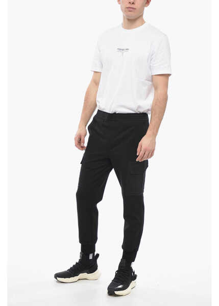 Pantaloni de trening Neil Barrett Low-Rise Skinny Fit Cargo Sweatpants Black Barbati (BM 13668005) 4
