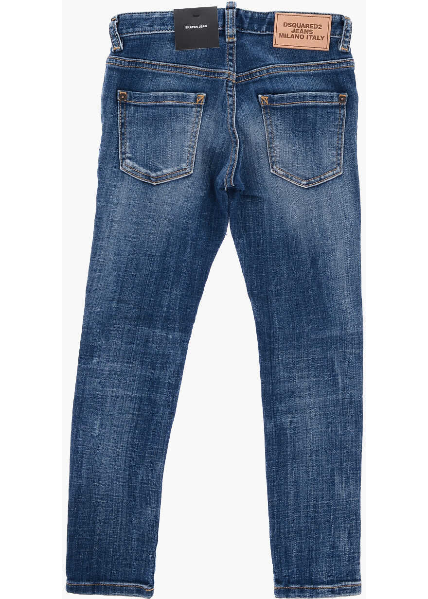 Blugi drepti DSQUARED2 Denim Stretch Jeans Skater Blue Baieti (BM 13669793) 3