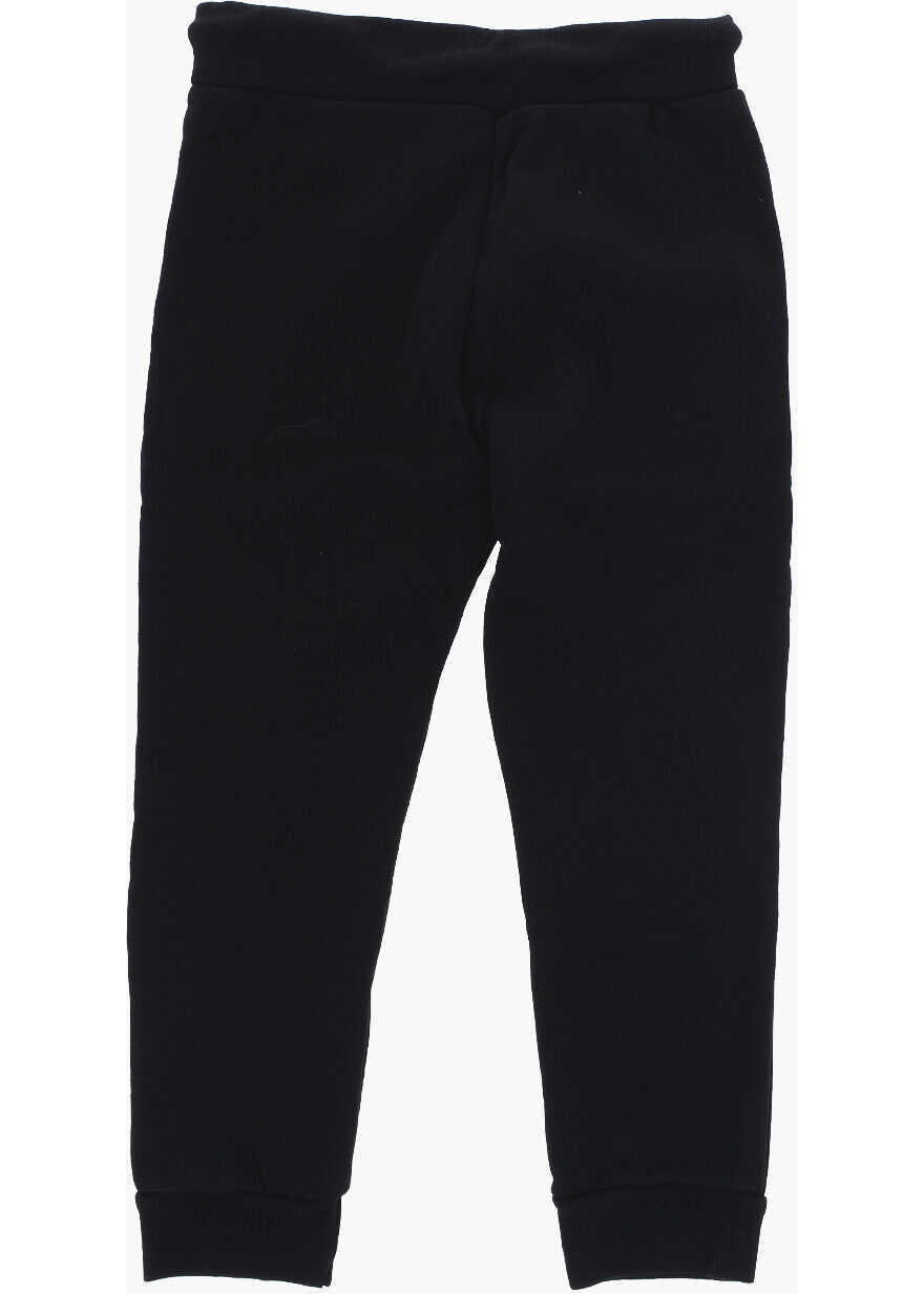 Pantaloni de trening DSQUARED2 Solid-Color Brushed Cotton Joggers Black Baieti (BM 13669802) 3