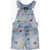 DSQUARED2 Denim Overalls With Decorative Bows Blue