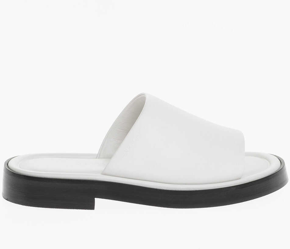Sandale fara toc Salvatore Ferragamo Leather Giunone Slides White Femei (BM 13670183) 3