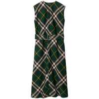 Rochii Burberry Check Motif Wool Midi Dress Femei