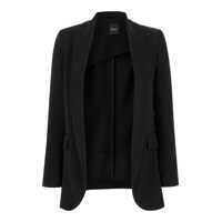 Geci Black Open Jacket In Technical Fabric Woman Femei