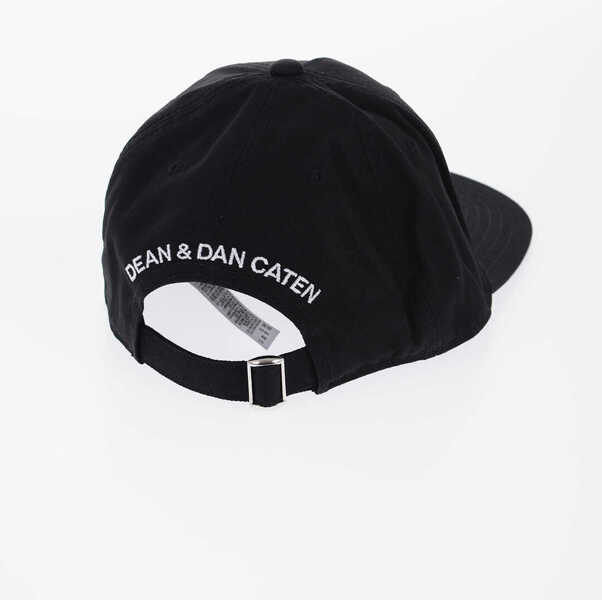 Sepci DSQUARED2 Solid-Color Baseball Cap With Contrast Logo Black Baieti (BM 13703729) 3