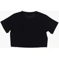 Tricouri DSQUARED2 pentru Baieti - Tricouri DSQUARED2 Solid Color Crew-Neck T-Shirt With Contrasting Logo Black Baieti (BM 13703732) - B-mall.ro