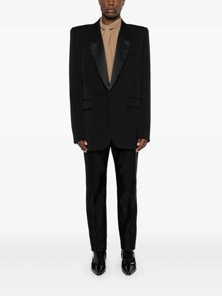Pantaloni Saint Laurent Saint Laurent High Waisted Pants Black Barbati (BM 13720514) 2