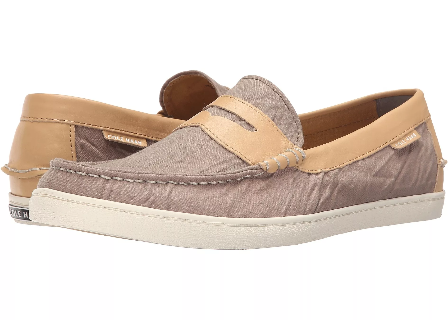 Mocasin Cole Haan Pinch Weekender Dune Canvas/Tan Leather