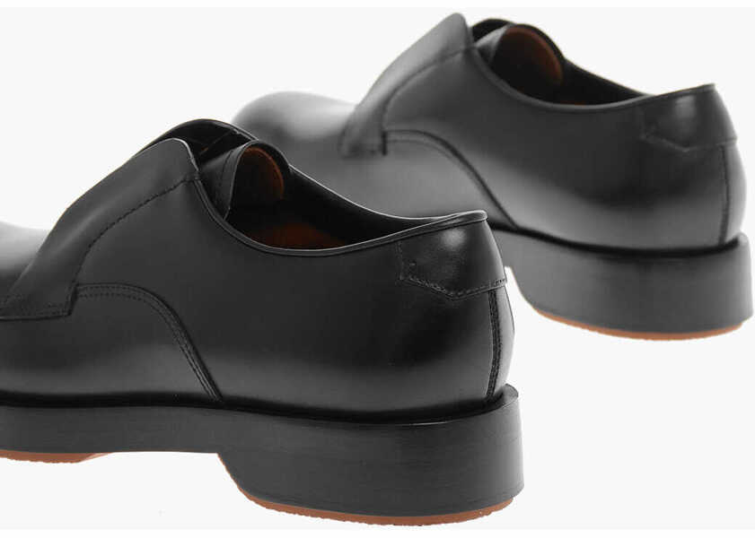 Pantofi Oxford Ermenegildo Zegna Elastic Insert Udine Leather Derby Shoes Black Barbati (BM 13745720) 2