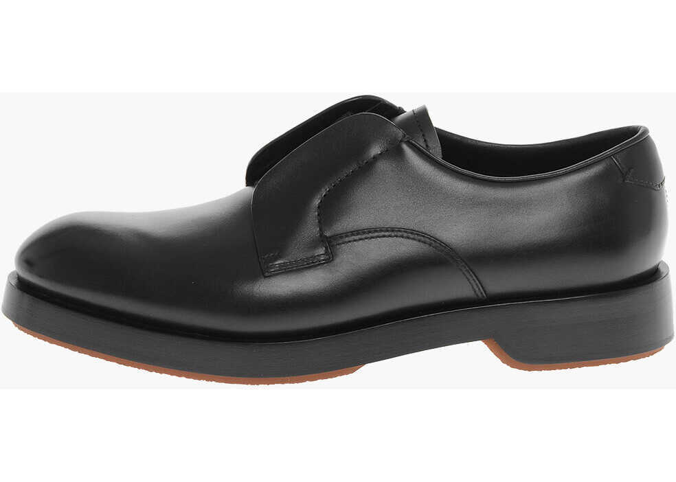 Pantofi Oxford Ermenegildo Zegna Elastic Insert Udine Leather Derby Shoes Black Barbati (BM 13745720) 3