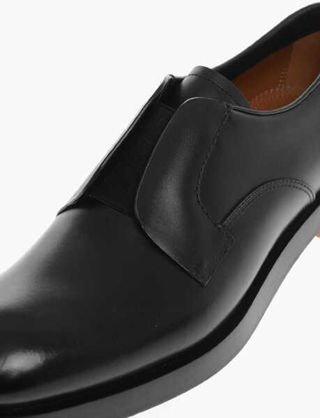 Pantofi Oxford Ermenegildo Zegna Elastic Insert Udine Leather Derby Shoes Black Barbati (BM 13745720) 4