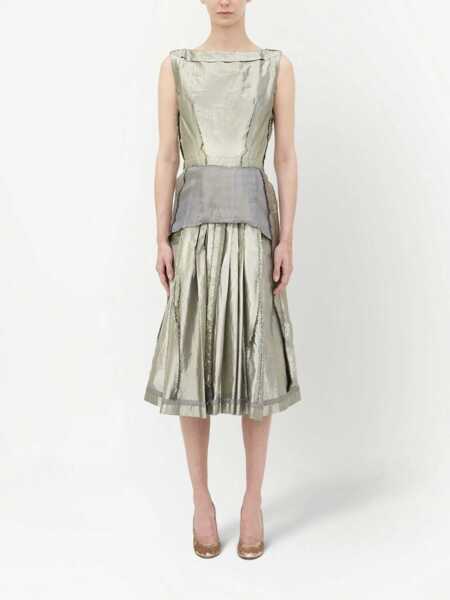 Rochii lungi Maison Margiela Mm1 Laminated Effect Flared Dress Silver Femei (BM 13745783) 2