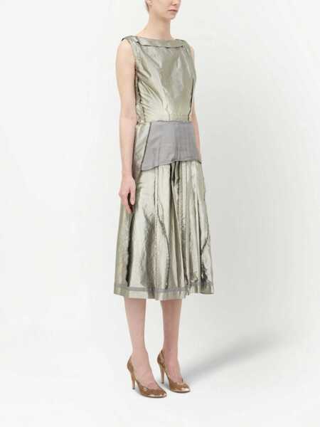 Rochii lungi Maison Margiela Mm1 Laminated Effect Flared Dress Silver Femei (BM 13745783) 3