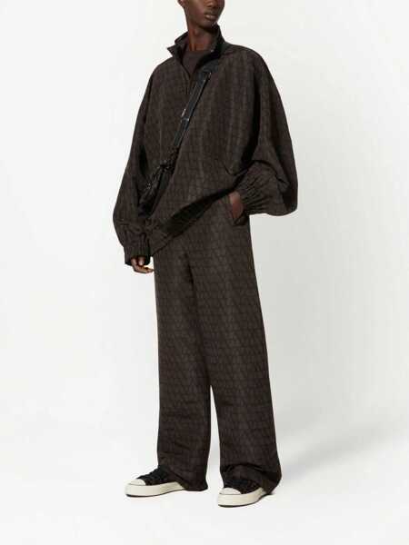 Pantaloni de trening Valentino Garavani Silk Joggers With All Over Logoed Pattern Brown Barbati (BM 13745840) 2
