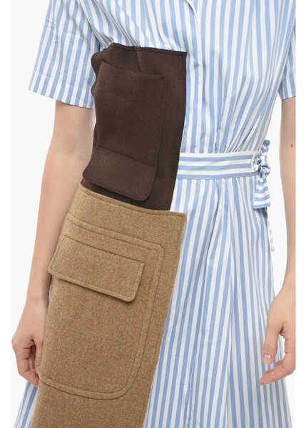 Rochii lungi Maison Margiela Mm1 Awning Popeline Shirt Dress With Patches Light Blue Femei (BM 13746086) 3