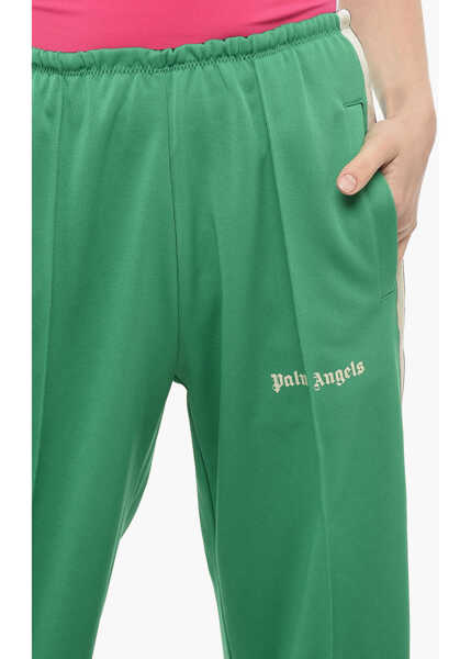 Pantaloni casual Palm Angels Track Flared Pants With Contrasting Side Bands Green Femei (BM 13746278) 3