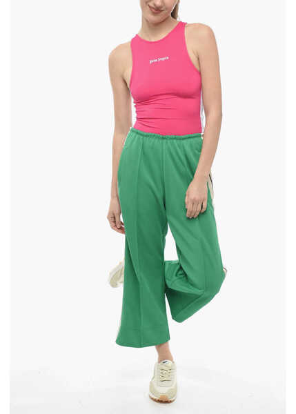 Pantaloni casual Palm Angels Track Flared Pants With Contrasting Side Bands Green Femei (BM 13746278) 4