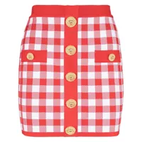 Fuste scurte Balmain Vichy Buttoned Mini Skirt Femei