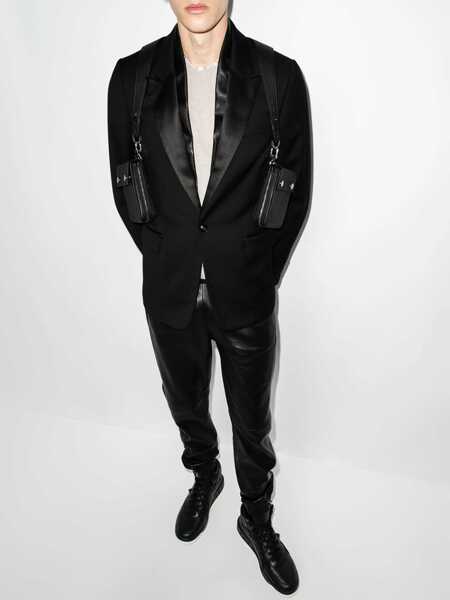 Sacouri elegante AMIRI Wool Tuxed Jacket With Leather Detail Black Barbati (BM 13752173) 5